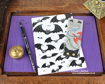 Gothic Bats Notebook | Illustrated Vampire Bat Journal | UK Made