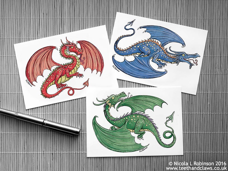 Green Dragon postcard Kids Dragon stationery Post card for children Dragon post card Dragon post Dragon invitation Dragon note card