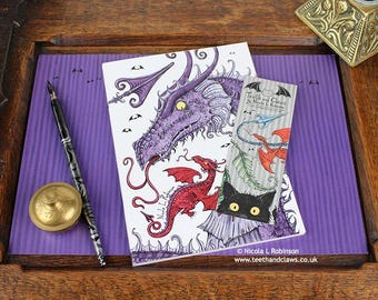 Purple Dragon Notebook | Illustrated Gothic Fantasy Journal | UK Made
