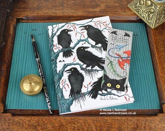 Crows Notebook | Illustrated Gothic Ravens Journal | UK Made
