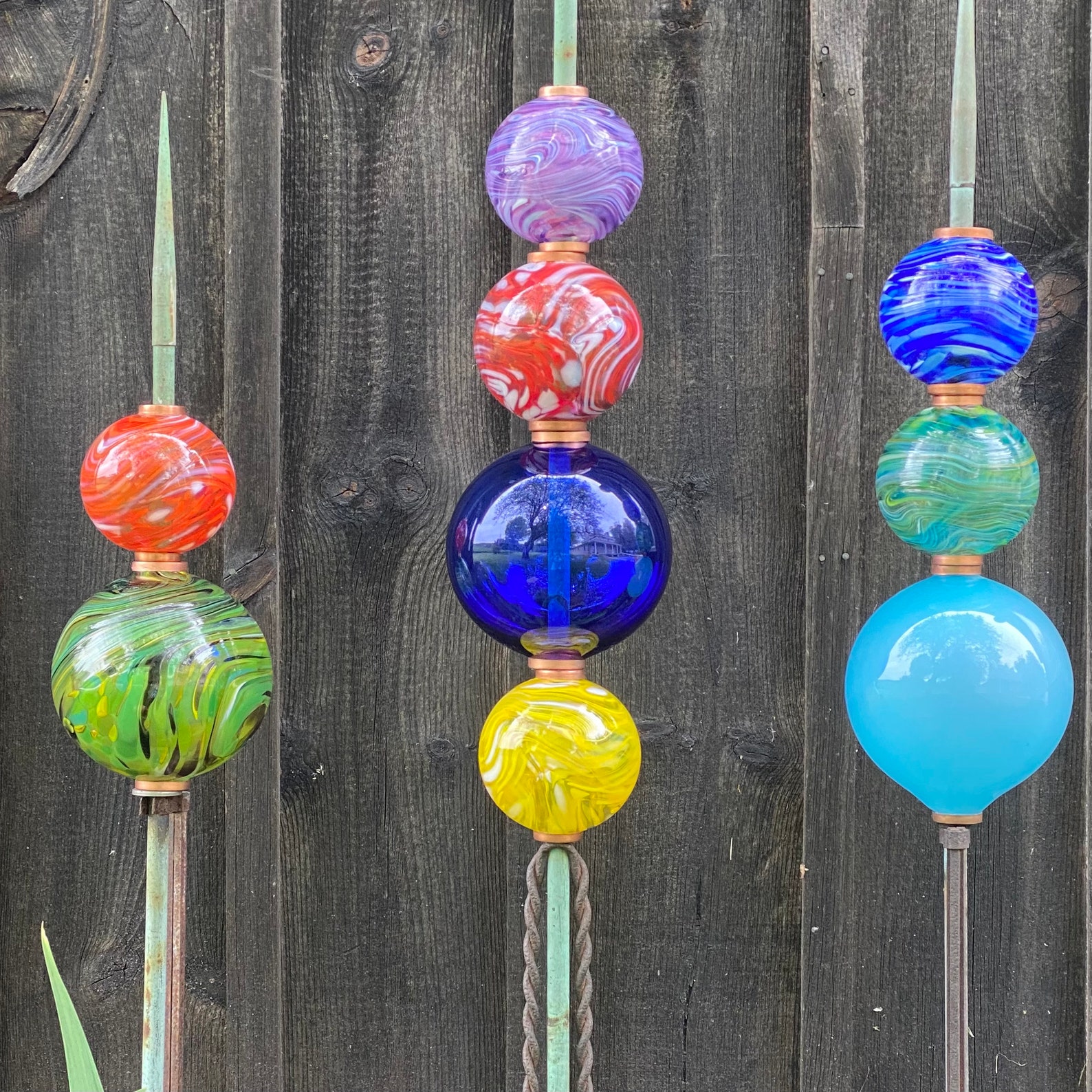 Hand Blown New Lightning Rod Glass Ball Weathervane Ball Etsy