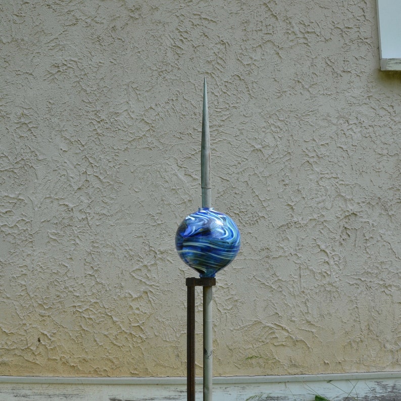 Hand Blown New Lightning Rod Glass Ball Weathervane Ball Etsy
