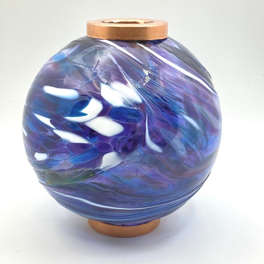 Lightening Glass Rod Ball Weathervane Glass Ball Purpleblue Etsy
