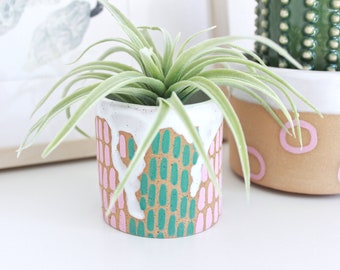 Small Ceramic Succulent Planter, Drip Glazed Ceramic Planter, Modern Indoor Planter, Mini Colorful Plant Pot, Ceramic Air Plant Holder