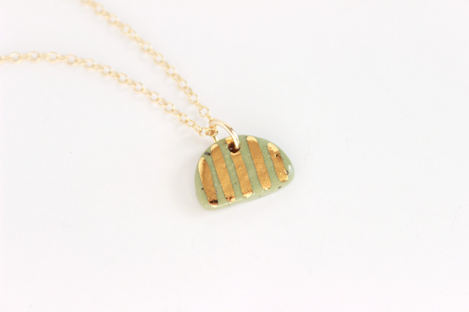 14k Gold Filled Mini Charm Necklace Half Circle Necklace Etsy