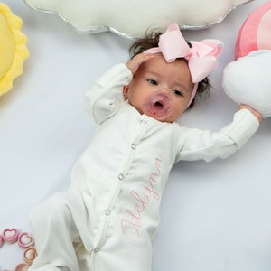 Baby Girl coming home outfit, newborn coming home outfit, newborn girl outfit, monogrammed footie, baby shower gift, newborn photos
