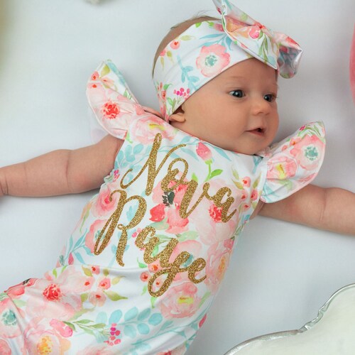 Baby Girl Coming Home Outfit Rainbow Baby Newborn Girl Etsy