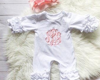 Embroidered Personalized Newborn Girl Coming Home Outfit Baby Girl