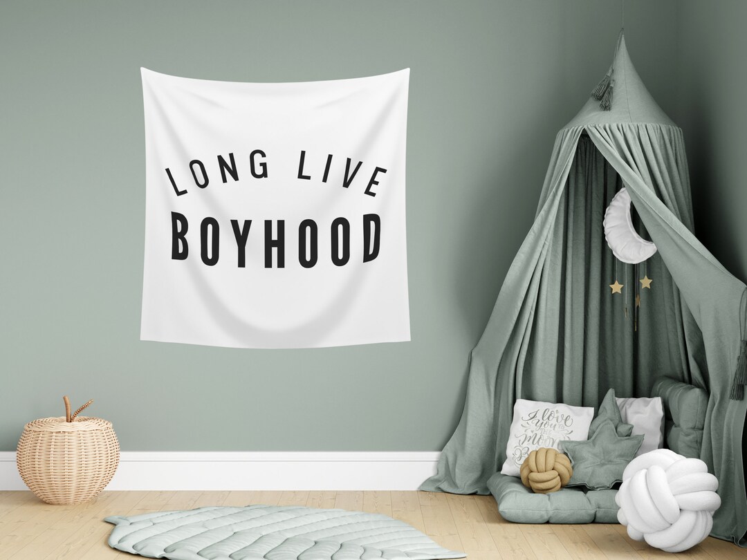 Long Lve Boyhood Sgn, Sage Green Watercolor, Boy Room Decor, Mnmalst Nursery PRNTABLE Wall