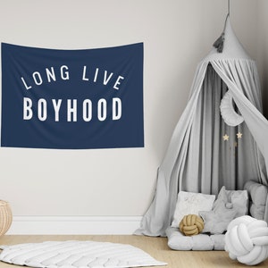 Long Live Boyhood Banner, Long Live Boyhood Flag, Boys Bedroom Decor, Boy Nursery Decor, Baby Shower Gift