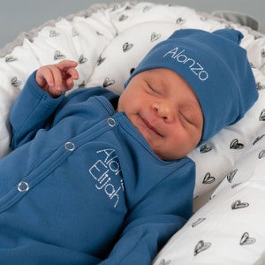 Baby boy coming home outfit, baby shower gift, newborn coming home outfit, newborn boy outfit, monogrammed footie,