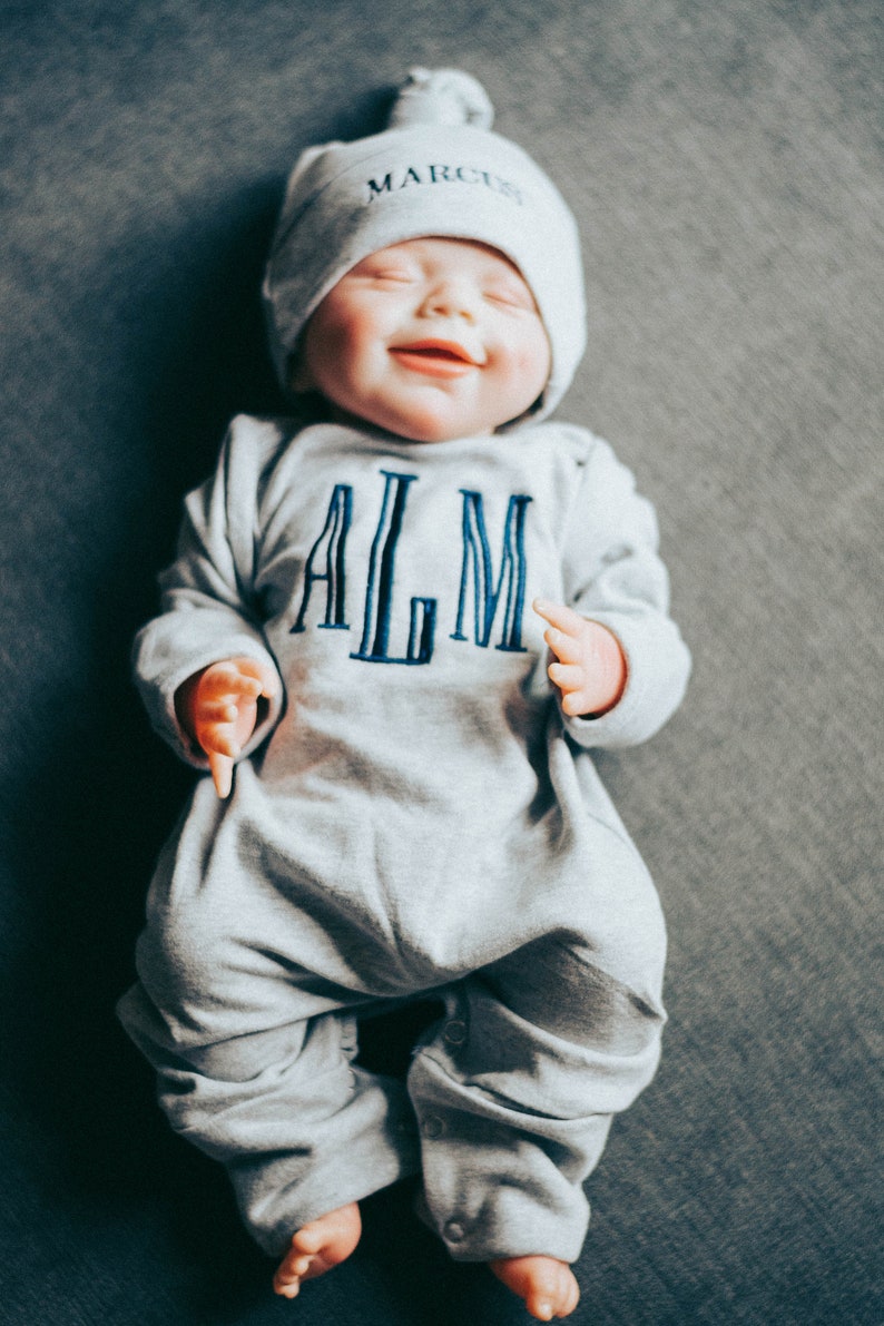 Baby Boy Coming Home Outfit Newborn Boy Outfit Monogrammed Etsy