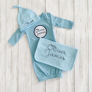 Baby boy coming home outfit, newborn coming home outfit, newborn boy outfit, monogrammed footie, baby shower gift, newborn photos, blue boy