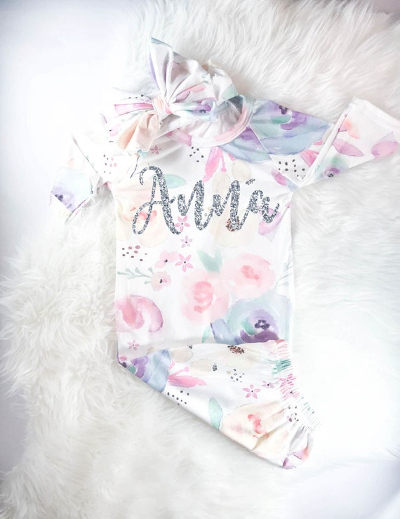 personalized newborn gown