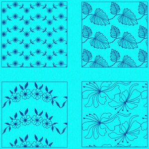 Quilt Block Set 33 Floral Machine Embroidery Designs 12 Formats 8 Sizes 4 Designs Digital Files