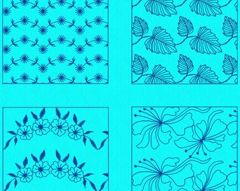 Quilt Block Set 33 Floral Machine Embroidery Designs 12 Formats 8 Sizes 4 Designs