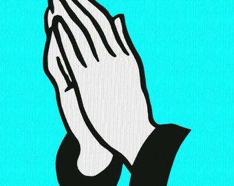 Praying 1 Color Machine Embroidery Design in 8 sizes and 12 formats