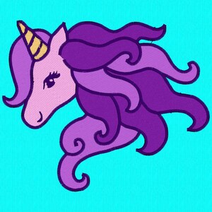 Unicorn 1 Color Machine Embroidery Design in 8 sizes and 12 formats Digital Files
