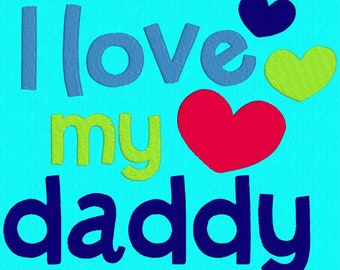 Daddy 1 Color Machine Embroidery Design in 9 sizes and 12 formats