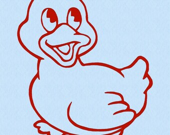 Duck 2 Redwork Machine Embroidery Design in 11 sizes and 12 formats Digital Files