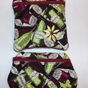 2 Zipper Bags Embroidered Both are Lined