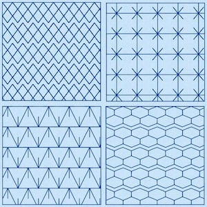 Juego de bloques de edredón con 19 puntadas tradicionales, diseños de bordado a máquina, 2, 3, 4, 5, 5 x 7, 6, 7 y 8 pulgadas, cuatro diseños digitales