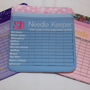 Needle Keeper Holder Bag with Zipper Sewing Machine Needles Variety of Prints A165