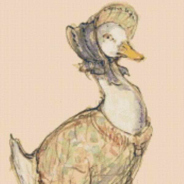 Jemima Puddle Duck ~ Beatrix Potter, Storybook ~ DIY 2 Cross Stitch Patterns ~ Color and Black & White Symbols ~ PDF Download