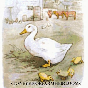 Tale of Jemima Puddle Duck 8 ~ Beatrix Potter Storybook Art ~ DIY 2 Cross Stitch Patterns ~ Color and BlackWhite Symbols ~ PDF Download