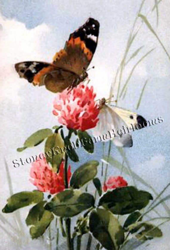 Cross Stitch Pattern in Color and BlkWht Symbols Blossoms Bluebirds and Butterfly ~ Spring Birds Instant Download