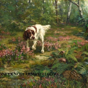 English Setter and a Rabbit ~ Dogs, Puppies ~ DIY 2 Cross Stitch Patterns Color and BlackWhite Symbols ~ PDF Download