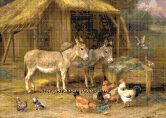 A Pair of Donkeys ~ DIY Counted Cross Stitch Pattern