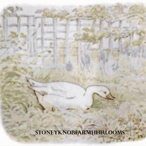 Tale of Jemima Puddle Duck 8 ~ Beatrix Potter Storybook Art ~ DIY 2 Cross Stitch Patterns ~ Color and BlackWhite Symbols ~ PDF Download