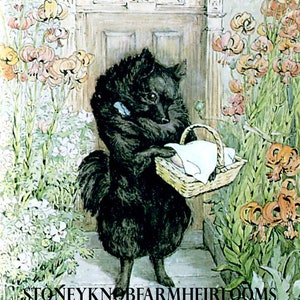 Beatrix Potter Hertogin met Ham Pie ~ Pie Patty Pan ~ DIY 2 Cross Stitch Patronen ~ Eén in kleur en één in zwart-witte symbolen ~ Digitale download