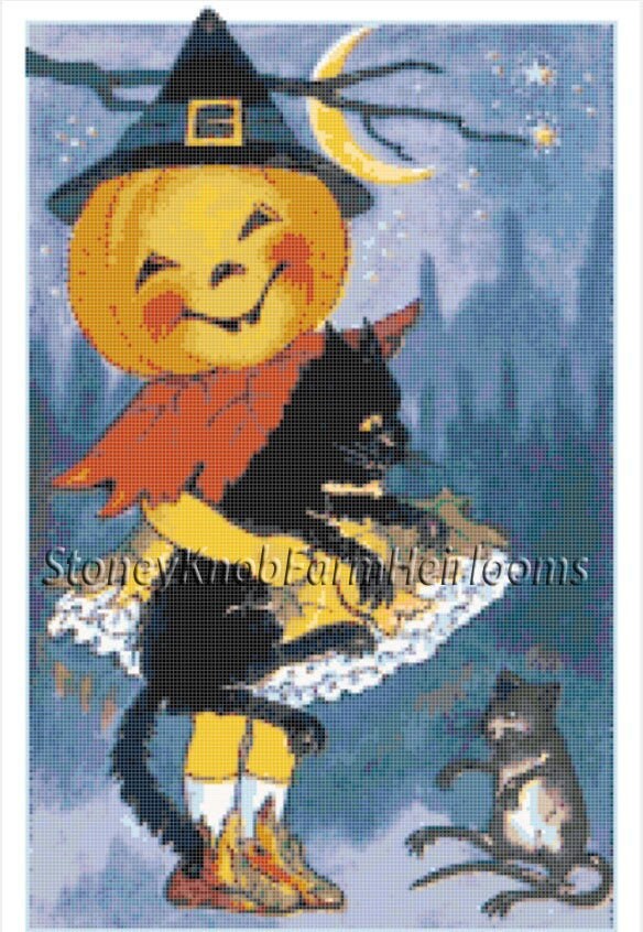 Digital Download Easter Chick Pulling Flower Cart ~ Vintage ~ 2 DIY Counted Cross Stitch Patterns One in Color One in BlkWht