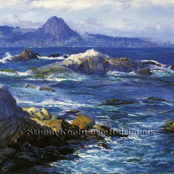 Off Mission Point ~ Seascapes, Guy Rose ~ 2 DIY Cross Stitch Pattern One in Color and One in BlkWht Symbols ~ Digital Download