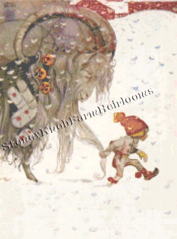 Yule Goat And Elf John Bauer Fairy Tales Diy 2 Cross Etsy