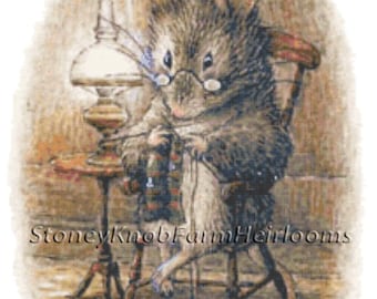Sastre de Gloucester 3 Ratón Beatrix Potter Patrón de punto de cruz en color y en negro y blanco Símbolos Descargar