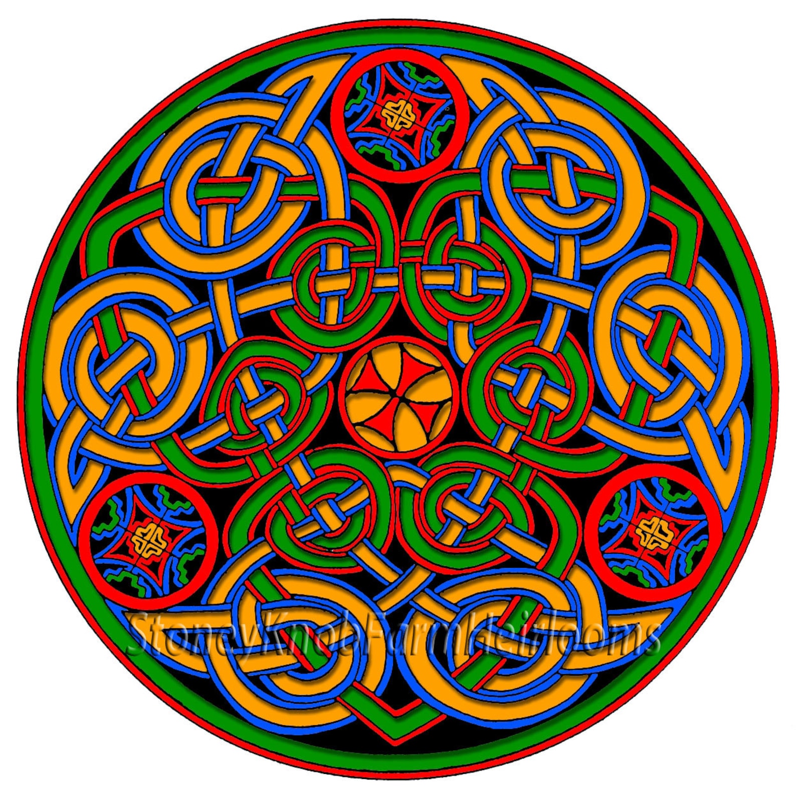 Celtic Knot Mandala Art Pattern Design 1 ~ DIY 2 Cross Stitch Patterns ...