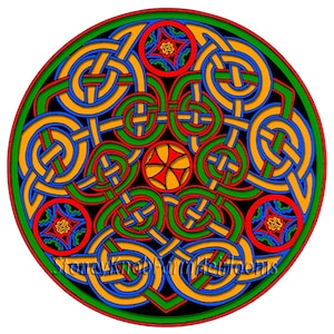 Celtic Knot Mandala Art Pattern Design 1 ~ DIY 2 Cross Stitch Patterns Color & BlkWht ~ Download