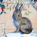 Christmas Bunny ~ Rabbits, Mistletoe, Snow ~ DIY 2 Cross Stitch ...