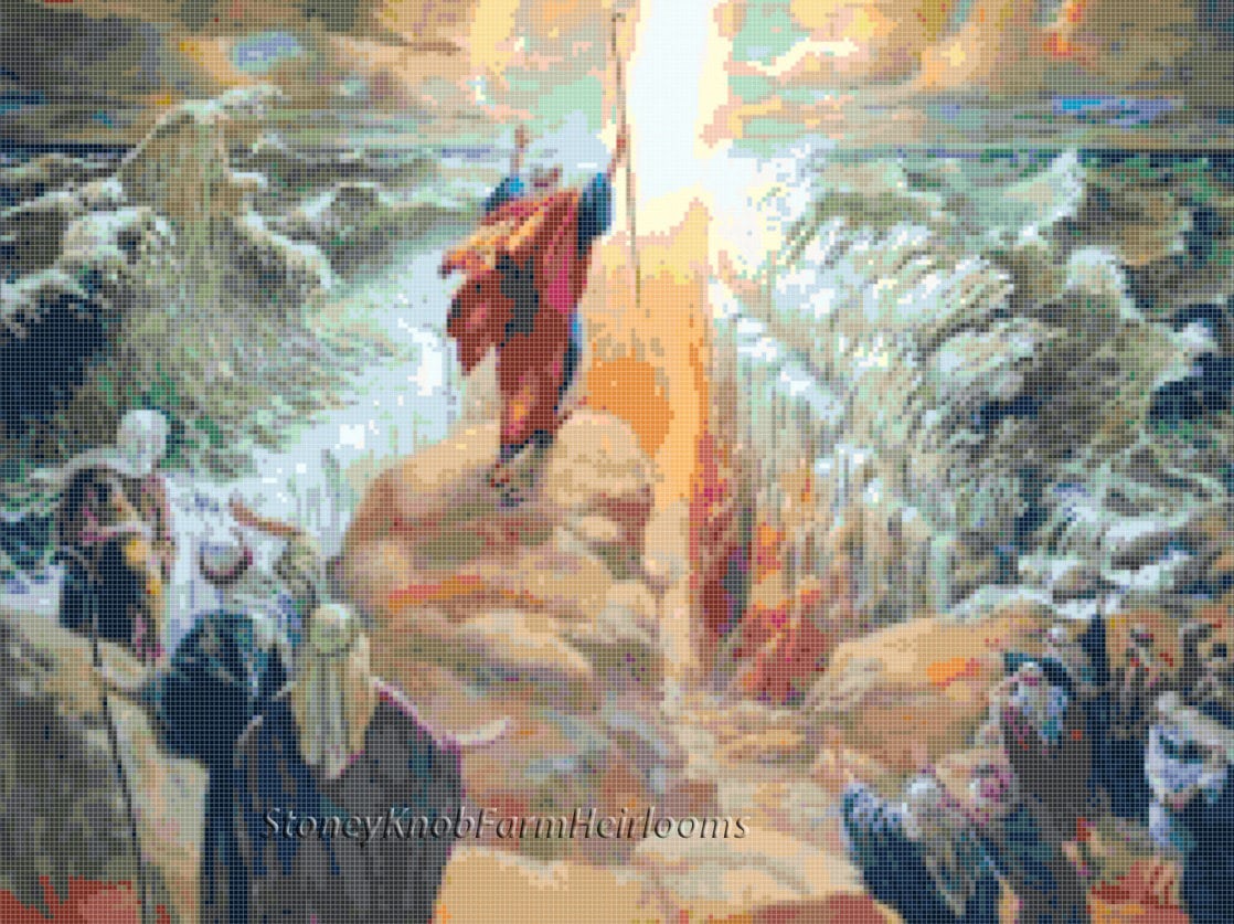 Moses Parting the Red Sea ~ Religious, Spiritual ~ DIY 2 Cross