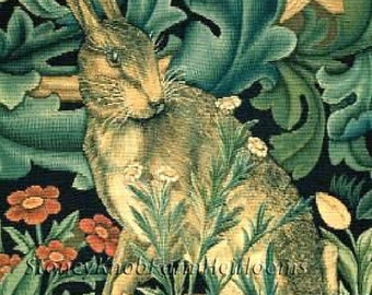 アカンサスのウサギ〜ウィリアムモリス、植物、動物〜DIYクロス