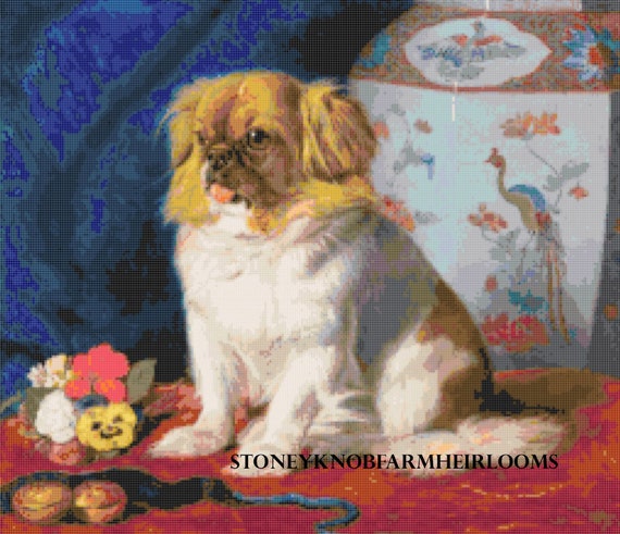 Looty a Pekingese ~ Dogs ~ Queen Victoria ~ DIY 2 Cross Stitch