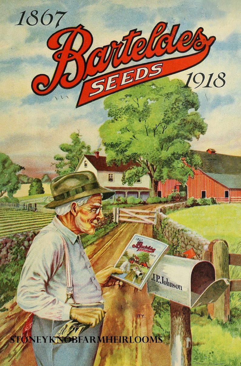 Bartelde's Seeds 1918 Farmer Vintage Seed Catalog DIY 2 Cross