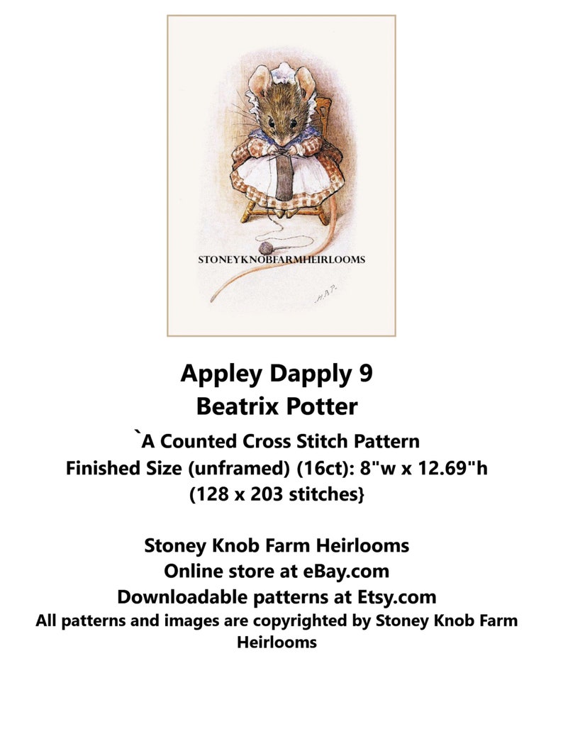 Appley Dapply 9 - Beatrix Potter - DIY Cross Stitch Patterns in Color ...