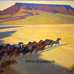 Wild Horses of Nevada ~ American West ~ 2 Counted Cross Stitch Patterns Color and BlkWht Symbols ~ PDF Download