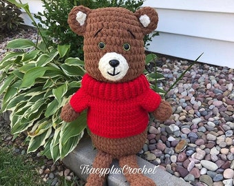 Bear. Crochet Bear. Teddy Bear. Crochet Teddy Bear. Brown Bear. Crochet Brown Bear.