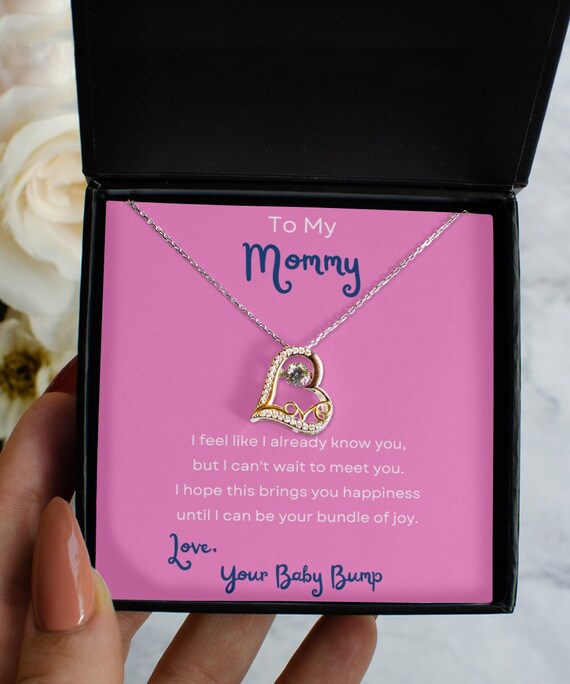 To My Mommy From Baby Bump Necklace 