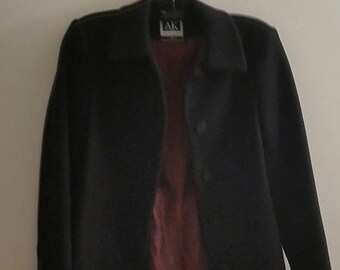 Black Wool Winter Coat Small